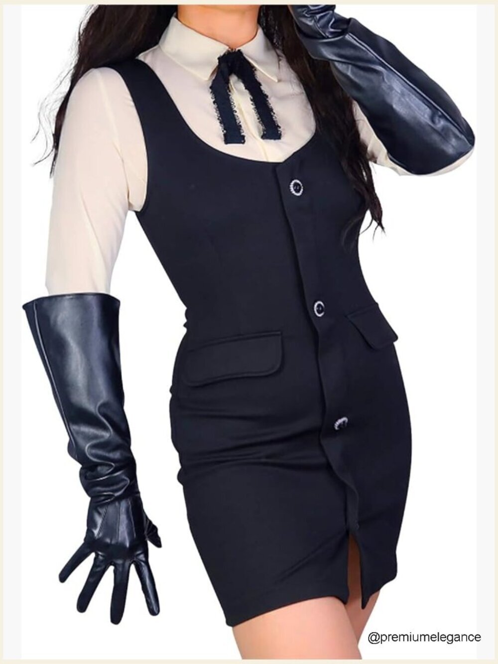 Unisex PUFF GLOVES Elbow Long Faux Leather for Cosplay Costume Dancing